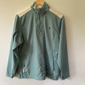 Nike Golf Jacket Women's Pullover Size Large 1/4 Zip Pockets Green LOGO